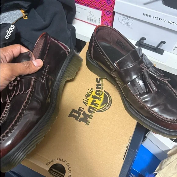 Dr. Martens Adrian Cherry Red Loafers - Picture 4 of 5